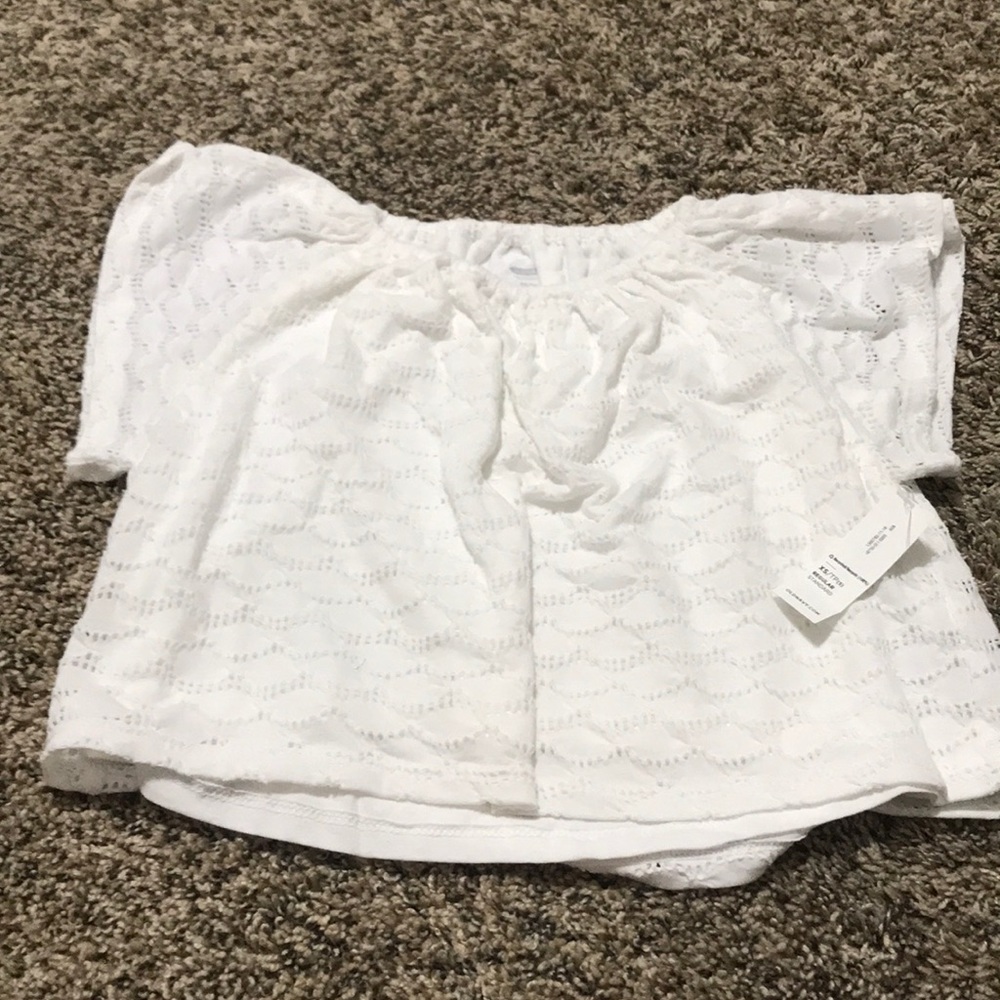 Girls eyelet short sleeve shirt